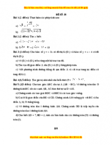 Đề thi Toán 9 học kì 1 năm 2022 - 2023 - Đề 38