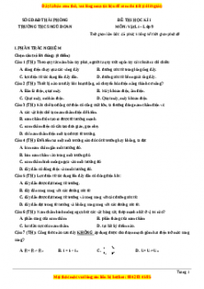Đề thi học kì 1 Vật lí 9 năm 2023 trường THCS Ngũ Đoan - Phòng GD_ĐT Kiến Thụy - Hải Phòng