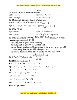 Đề thi giữa kì 1 Toán 8 năm 2023 - Đề 95