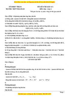Đề thi học kì I Hóa lớp 11 trường THPT Tenlơman - TP. Hồ Chí Minh