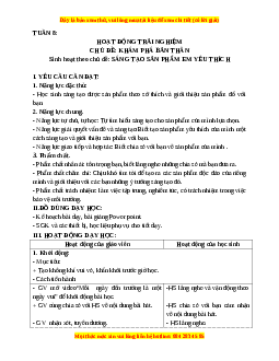 Giáo án HĐTN lớp 3 Tuần 8 Cánh diều: Sáng tạo sản phẩm em yêu thích