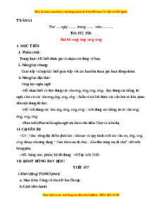 Giáo án Tuần 13 Tiếng việt lớp 1 Kết nối tri thức