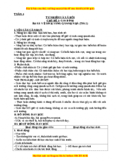 Giáo án Tự nhiên và xã hội 3 Kết nối tri thức Bài 3: Vệ sinh xung quanh nhà