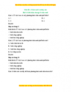 Bộ câu hỏi trắc nghiệm Công nghệ 7 Cánh diều Tập 2 có đáp án