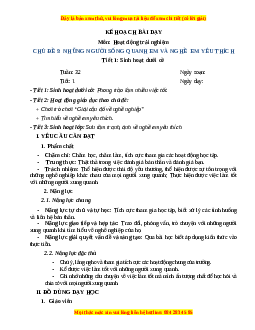 Giáo án HĐTN 3 Tuần 32 Chân trời sáng tạo: Những người xung quanh em và nghề em yêu thích