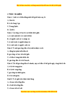 Đề thi giữa kì 2 Địa lý 10 Cánh diều (Đề 2)