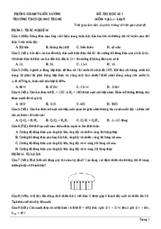 Đề thi học kì 1 Vật lí 9 năm 2023 trường THCS Quang Trung - Phòng GD_ĐT Kiến Xương - Thái Bình