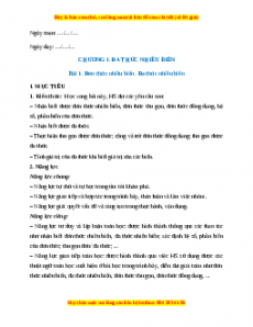 Giáo án Đơn thức nhiều biến. Đa thức nhiều biến Toán 8 Cánh diều