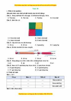 Phiếu bài tập cuối tuần Toán lớp 1 Tuần 35 Kết nối tri thức