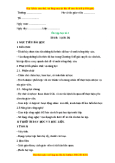 Giáo án Công nghệ 7 Ôn tập học kì 2 (Chân trời sáng tạo)