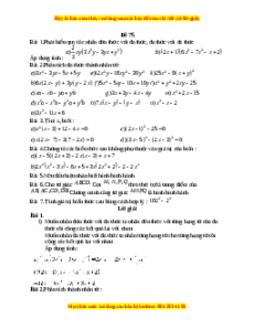 Đề thi giữa kì 1 Toán 8 năm 2023 - Đề 75
