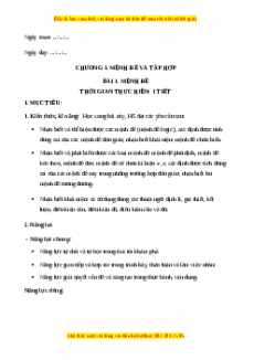 Giáo án Toán 10 Học kì 1 Chân trời sáng tạo