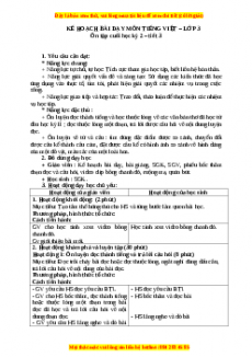 Giáo án Ôn tập cuối học kỳ II (Tiết 2) Tiếng việt 3 Chân trời sáng tạo