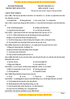 Đề thi cuối kì 1 Lịch sử 11 trường THPT Ngô Lê Tân - Bình Định