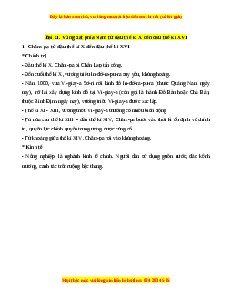 Lý thuyết Lịch sử 7 Cánh diều Bài 21: Vùng đất phía Nam từ đầu thế kỉ X đến đầu thế kỉ XVI