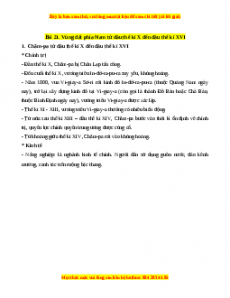 Lý thuyết Lịch sử 7 Cánh diều Bài 21: Vùng đất phía Nam từ đầu thế kỉ X đến đầu thế kỉ XVI