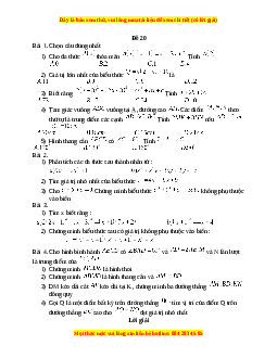 Đề thi giữa kì 1 Toán 8 năm 2023 - Đề 20