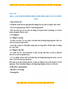 Giáo án GDTC 1 Cánh diều Làm quen đá bóng bằng lòng bàn chân vào cầu môn