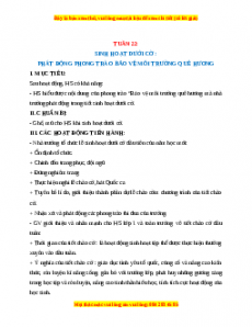 Giáo án HĐTN  1 Cánh diều Tuần 22