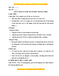 Giáo án Tích của một số với một số vecto Toán 10 Cánh diều