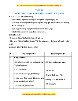 Giáo án HĐTN lớp 1 Tuần 24
