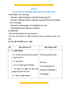 Giáo án HĐTN lớp 1 Tuần 24