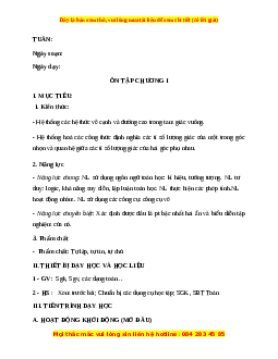 Giáo án Ôn tập chương 1 Toán 9 Học kì 1