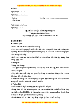 Giáo án Hoạt động trải nghiệm 7 Cánh diều Chủ đề 7: Cuộc sống quanh ta