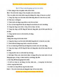 Lý thuyết Bài 15: Thực hành tổng hợp tạo bài trình chiếu