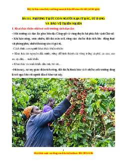 Lý thuyết Địa lý 7 Cánh diều Bài 11: Phương thức con người khai thác, sử dụng và bảo vệ thiên nhiên