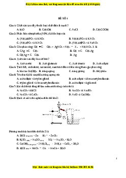 Bộ 13 đề thi thử THPT QG chuẩn môn Hóa học năm 2023 - GV Lê Đăng Khương có đáp án (Đề 1 )