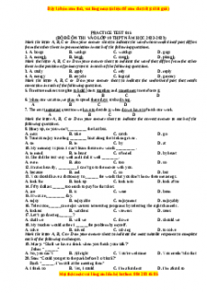 Đề luyện thi vào 10 môn Tiếng anh năm 2023 có đáp án (Đề 15)