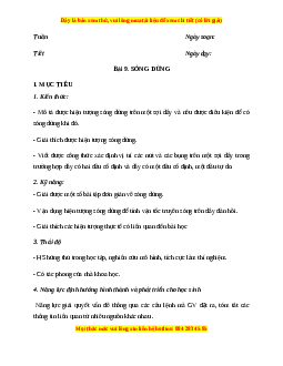 Giáo án Vật lí 12 Bài 9: Sóng dừng