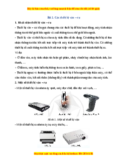 Lý thuyết Bài 2: Các thiết bị vào – ra
