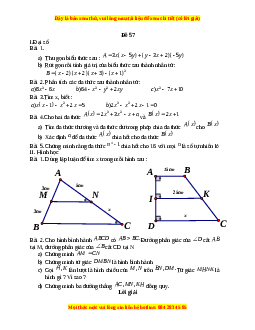 Đề thi giữa kì 1 Toán 8 năm 2023 - Đề 57