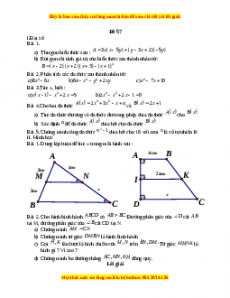 Đề thi giữa kì 1 Toán 8 năm 2023 - Đề 57