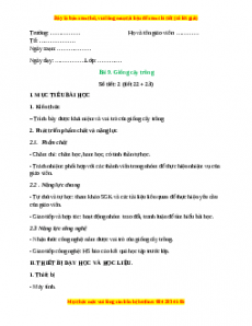 Giáo án Bài 9: Giống cây trồng Công nghệ 10 Cánh diều