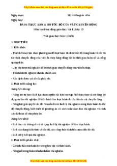 Giáo án Bài 6 Vật lí 10 Kết nối tri thức (2024): Thực hành đo: Đo tốc độ của vật chuyển động