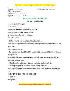 Giáo án Công nghệ 10 Thiết kế Bài 10 (Kết nối tri thức): Hình cắt và mặt cắt