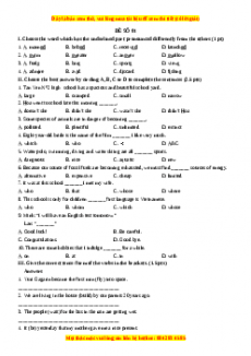 Đề kiểm tra kì 2 Tiếng Anh 11 năm 2023 có đáp án - GV Nguyễn Thanh Hoàng