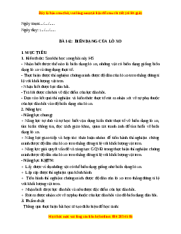 Giáo án Bài 42 KHTN 6 Kết nối tri thức (2024): Biến dạng của lò xo