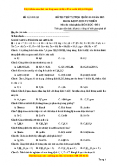 Đề thi THPT Quốc Gia Hóa năm 2023 Beeclass - Đề 15