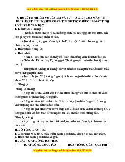 Giáo án Tin học 3 Cánh diều Bài 1: Phát biểu nhiệm vụ và tìm sự trợ giúp của máy tính