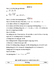 Đề thi Toán 9 học kì 1 năm 2022 - 2023 - Đề 19