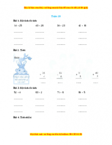 Bài tập cuối tuần Toán lớp 1 Tuần 28 Cánh diều (có lời giải)