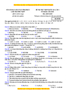 Đề thi thử Hóa học trường Tĩnh Gia 3 lần 3 năm 2023