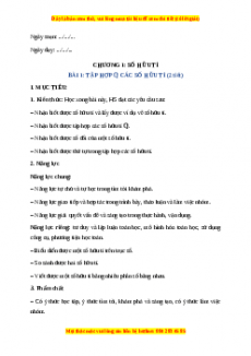 Giáo án Toán 7 Học kì 1 Chân trời sáng tạo