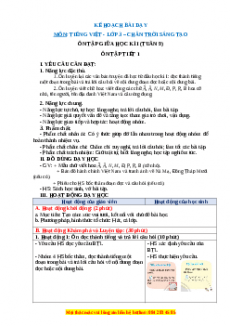 Giáo án Ôn tập giữa kì I (Tiết 1) Tiếng việt 3 Chân trời sáng tạo