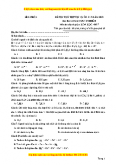 Đề thi THPT Quốc Gia Hóa năm 2023 Beeclass - Đề 17