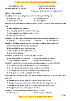 Đề thi cuối kì 1 Lịch sử 11 Chuyên Lý Tự Trọng - Cần Thơ